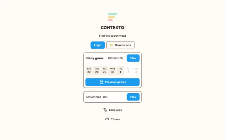 Contexto as it appears in the browser
