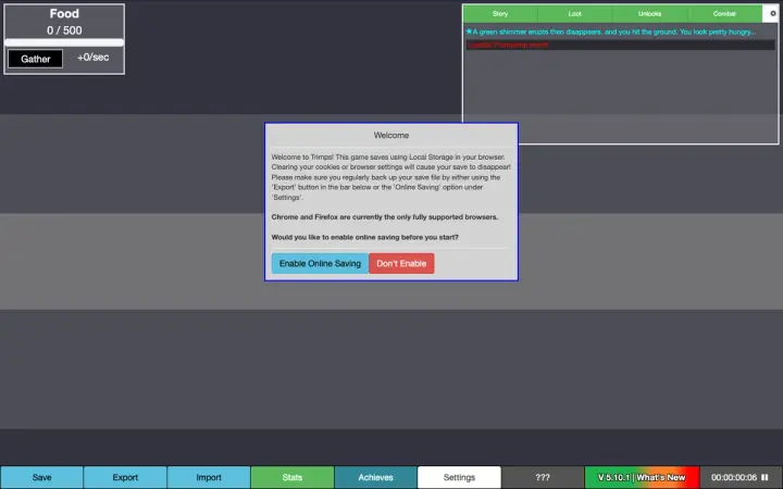 Trimps as it appears in the browser