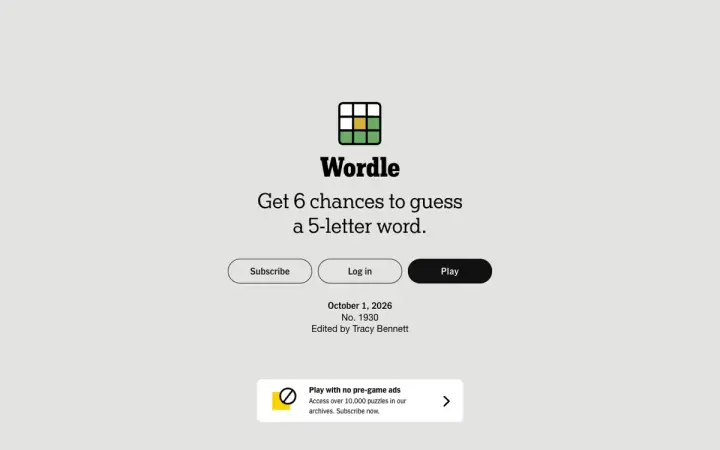 Wordle as it appears in the browser
