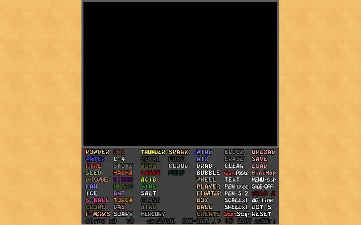 Powder Game as it appears in the browser
