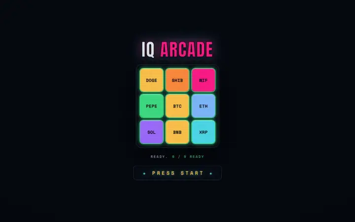 IQ Arcade as it appears in the browser