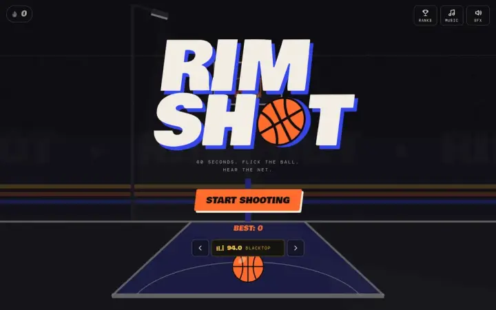RIMSHOT as it appears in the browser