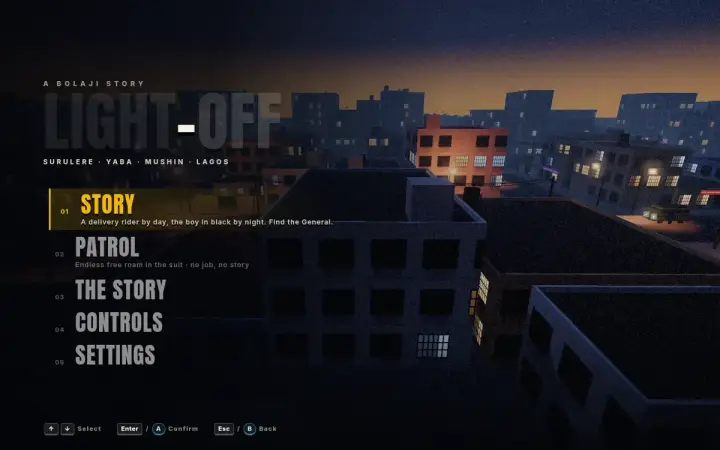 Light-Off: A Bolaji Story as it appears in the browser