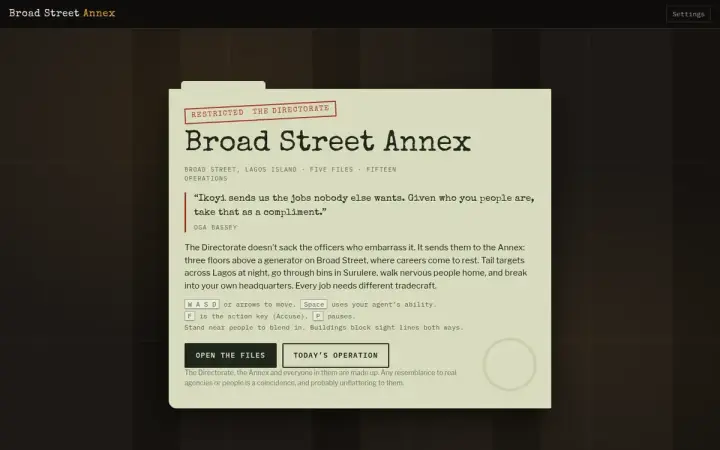 Broad Street Annex as it appears in the browser