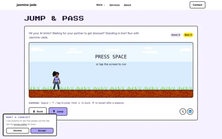 Jump & Pass as it appears in the browser