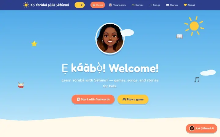 Home as it appears in the browser
