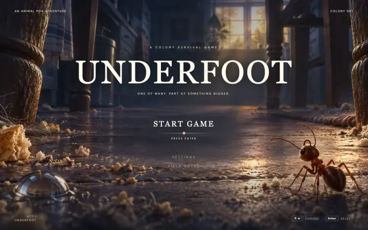 Underfoot — Animal POV as it appears in the browser