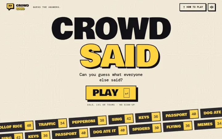 Crowd Said as it appears in the browser