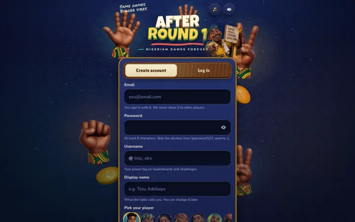 After Round 1 as it appears in the browser