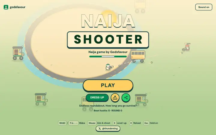 NAIJA SHOOTER — Naija game by Godsfavour as it appears in the browser