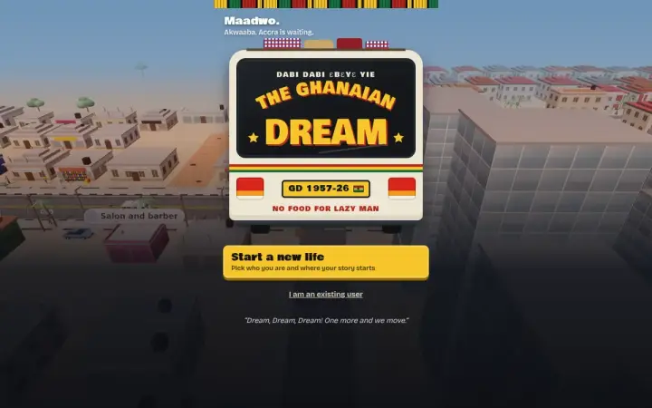 The Ghanaian Dream as it appears in the browser