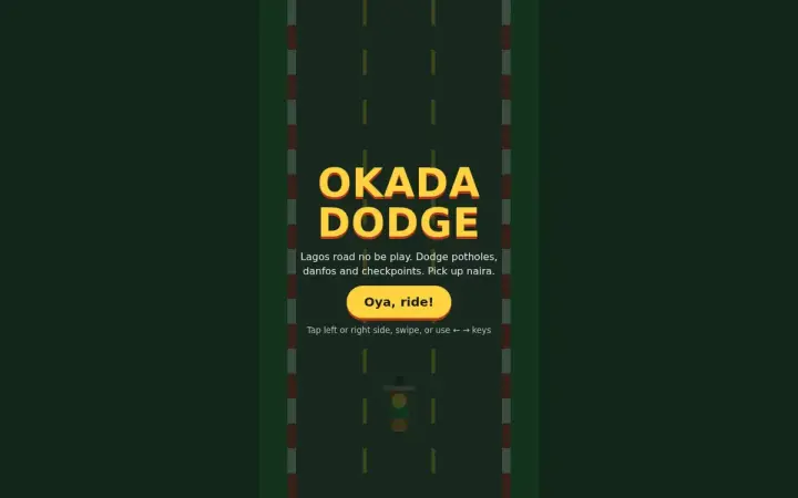 Okada Dodge as it appears in the browser