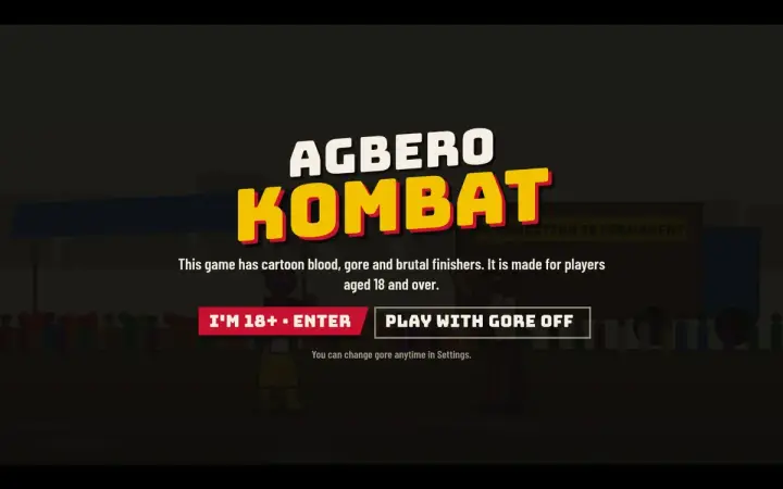 Agbero Kombat as it appears in the browser