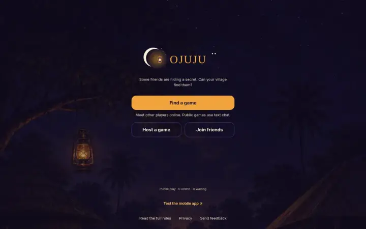 OJUJU as it appears in the browser