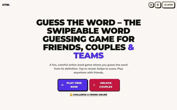 Guess The Word as it appears in the browser