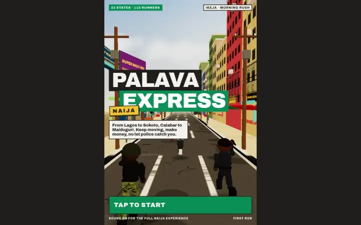 Palava Express Naija as it appears in the browser