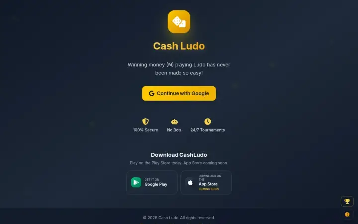 CashLudo as it appears in the browser