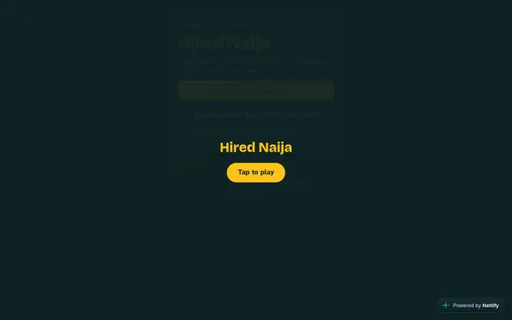 Hired Naija as it appears in the browser