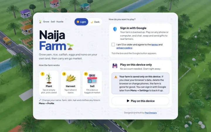 Naija Farm as it appears in the browser