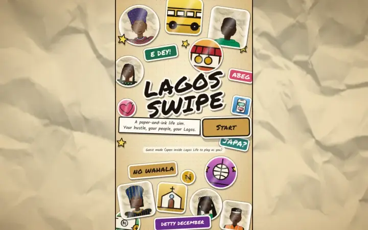 Lagos Swipe as it appears in the browser