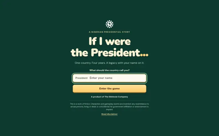 If I were the President… by themancalledtope as it appears in the browser