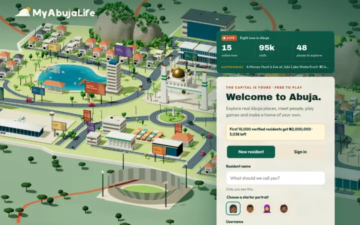 MyAbujaLife as it appears in the browser