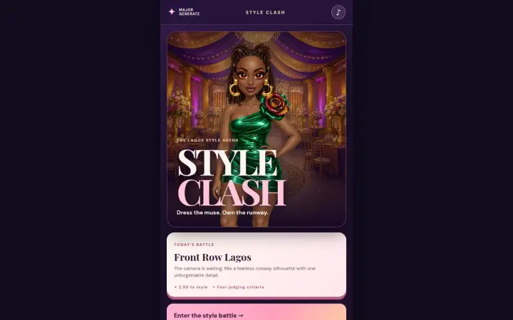 Style Clash as it appears in the browser