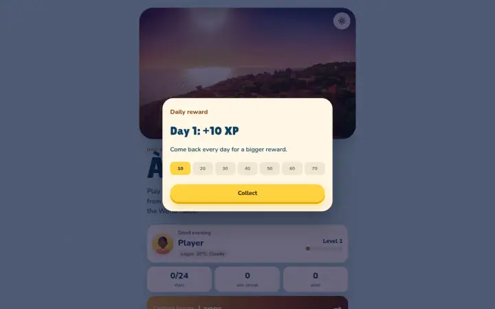 Àyò Journey as it appears in the browser