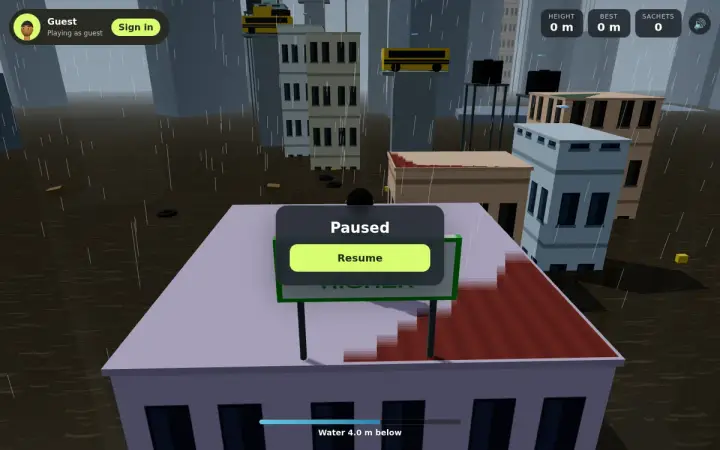 Flood Rise as it appears in the browser