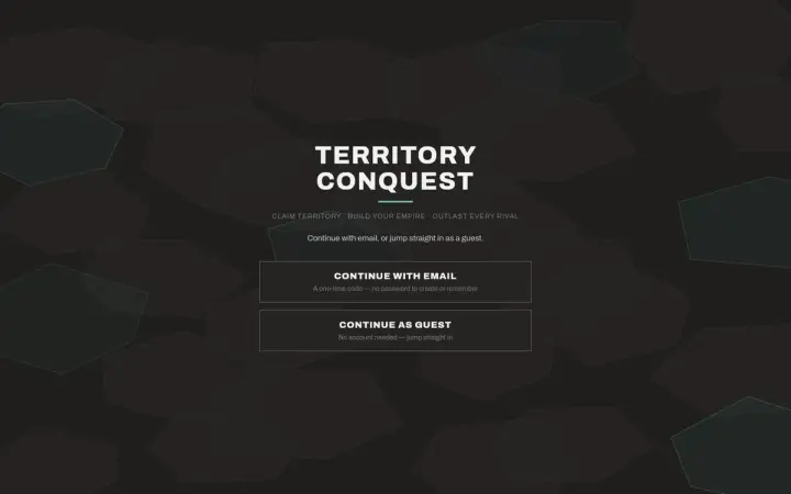 Territory Conquest as it appears in the browser