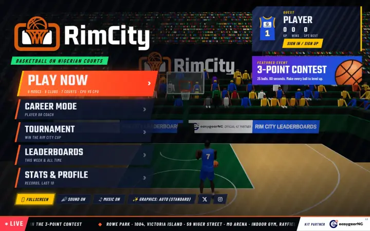 Rim City as it appears in the browser