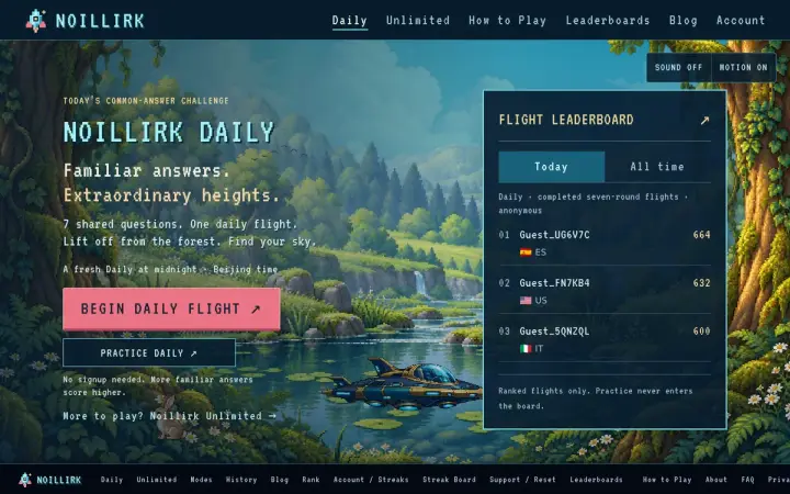 Noillirk as it appears in the browser